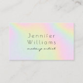 Modern holographic makeup artist pastel rainbow 名刺 (正面)