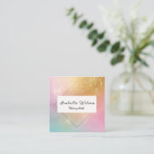 Modern Holographic Makeup Artist Rainbow Gold スクエア名刺 (スタンド正面)