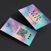 Modern Holographic Monogram QR Code & Social Media 名刺