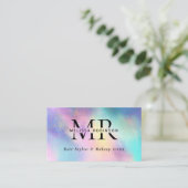 Modern Holographic Monogram QR Code & Social Media 名刺 (スタンド正面)