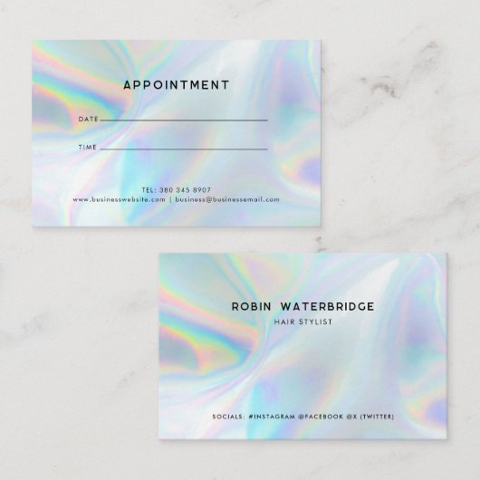 Modern Holographic Professional Stylist 名刺 (正面/裏面)