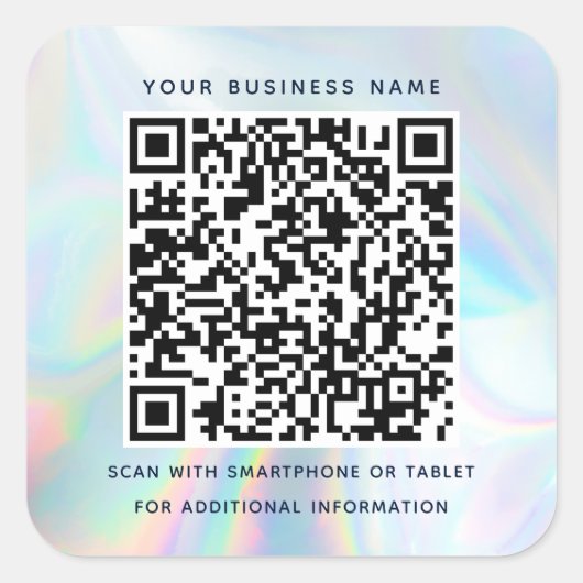 Modern Holographic QR Code Business スクエアシール (正面)