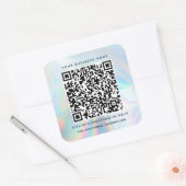 Modern Holographic QR Code Business スクエアシール (封筒)