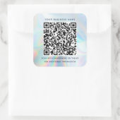 Modern Holographic QR Code Business スクエアシール (バッグ)