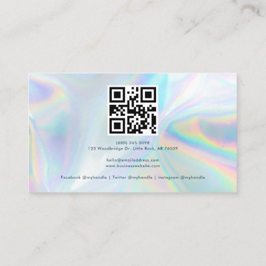 Modern Holographic QR Code Script 名刺 (裏面)