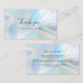 Modern Holographic Script Business Thank You 名刺 (正面/裏面)