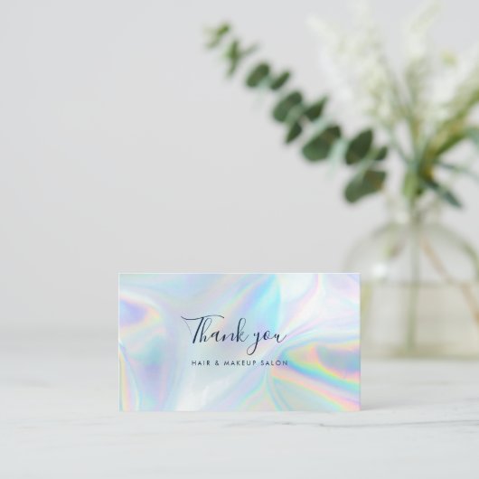 Modern Holographic Script Business Thank You 名刺 (スタンド正面)