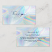 Modern Holographic Script Business Thank You 名刺 (正面/裏面)