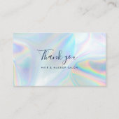 Modern Holographic Script Business Thank You 名刺 (正面)