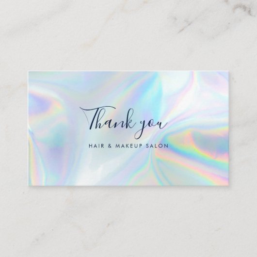 Modern Holographic Script Business Thank You 名刺 (正面)