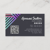 Modern Holographic Stripe QR Business Card 名刺 (裏面)