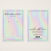 Modern holographic unicorn script earring display (正面&裏面)