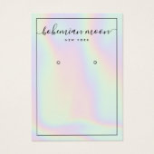 Modern holographic unicorn script earring display (正面)