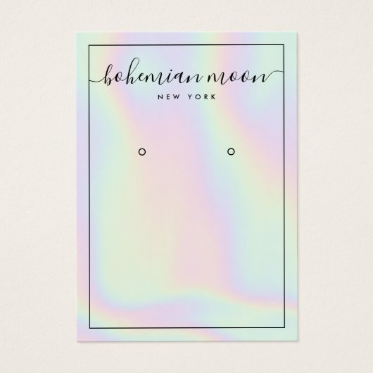 Modern holographic unicorn script earring display (正面)