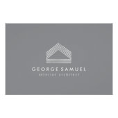 Modern Home Design | Abstract Logo on Deep Ash ポスター (正面)