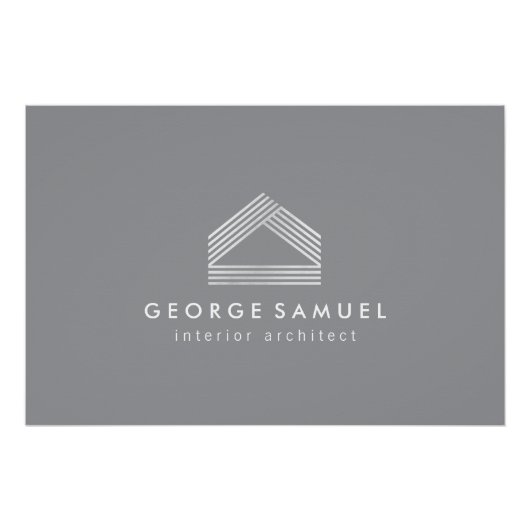 Modern Home Design | Abstract Logo on Deep Ash ポスター (正面)