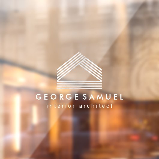 Modern Home Design | Abstract Logo on Silver ウィンドウサイン (シート2)