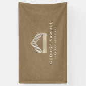 Modern Home Design | Abstract Logo on Wood Color 横断幕 (縦)