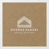 Modern Home Design | Abstract Logo on Wood Texture ウィンドウサイン (シート)