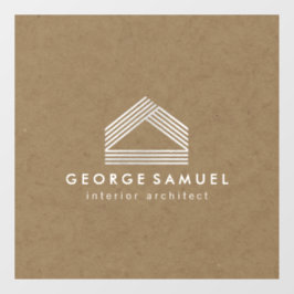 Modern Home Design | Abstract Logo on Wood Texture ウィンドウサイン