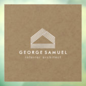 Modern Home Design | Abstract Logo on Wood Texture ウィンドウサイン (シート3)