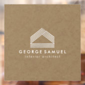 Modern Home Design | Abstract Logo on Wood Texture ウィンドウサイン (シート2)