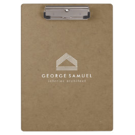 Modern Home Design | Abstract Logo on Wood Texture クリップボード