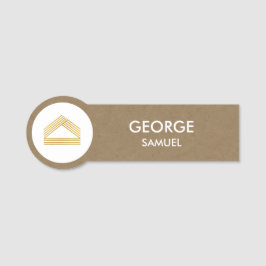 Modern Home Design | Abstract Logo on Wood Texture 名札