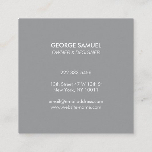 Modern Home Design Custom Abstract Logo  スクエア名刺 (裏面)