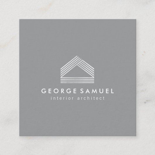Modern Home Design Custom Abstract Logo  スクエア名刺 (正面)