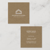 Modern Home Design Custom Abstract Logo  スクエア名刺 (正面/裏面)