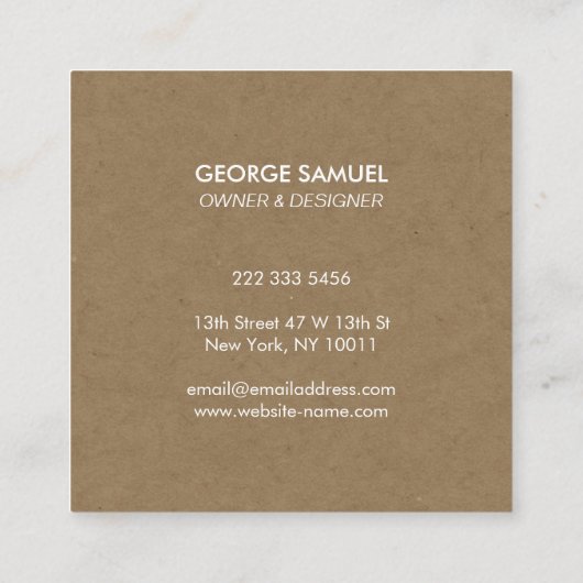 Modern Home Design Custom Abstract Logo  スクエア名刺 (裏面)