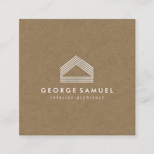 Modern Home Design Custom Abstract Logo  スクエア名刺 (正面)