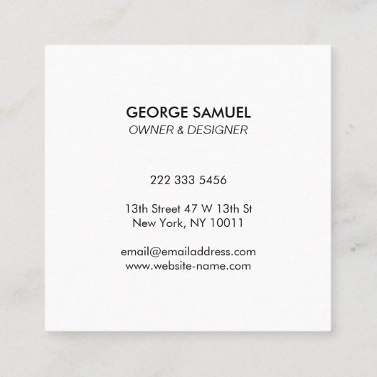 Modern Home Design Custom Abstract Logo スクエア名刺 (裏面)