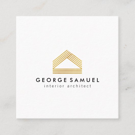 Modern Home Design Custom Abstract Logo  スクエア名刺 (正面)