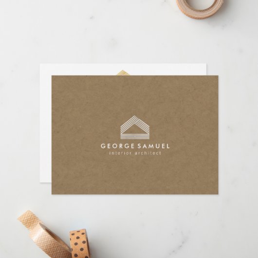 Modern Home Design Custom Abstract Logo ノートカード (正面/裏面インサイチュ)