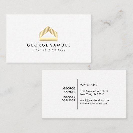 Modern Home Design Custom Abstract Logo  名刺 (正面/裏面)