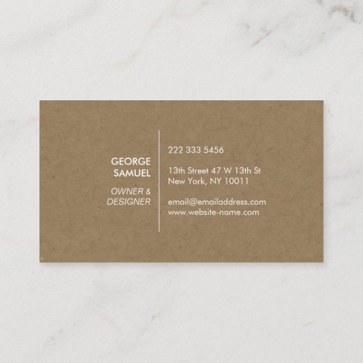 Modern Home Design Custom Abstract Logo  名刺 (裏面)