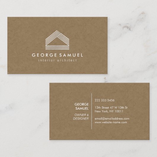 Modern Home Design Custom Abstract Logo  名刺 (正面/裏面)