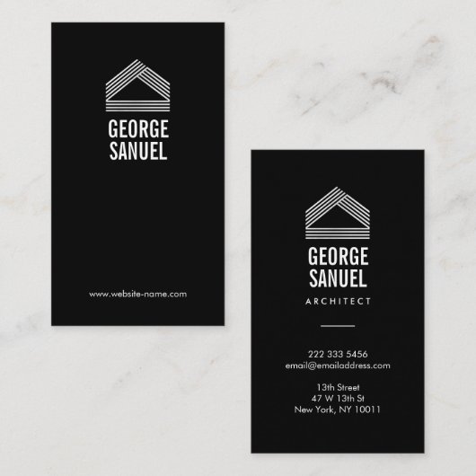 Modern Home Design Custom Abstract Logo  名刺 (正面/裏面)