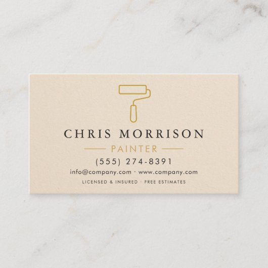 Modern Home House Painter Contractor QR Code 名刺 (正面)