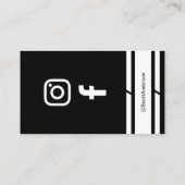 Modern Home Logo Social Media QR Code Black 名刺 (裏面)