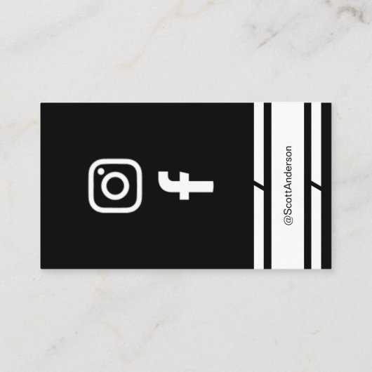 Modern Home Logo Social Media QR Code Black 名刺 (裏面)