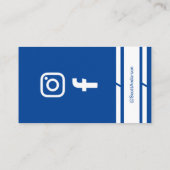 Modern Home Logo Social Media QR Code Blue 名刺 (裏面)