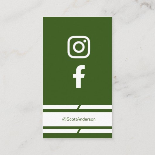 Modern Home Logo Social Media QR Code Green 名刺 (裏面)