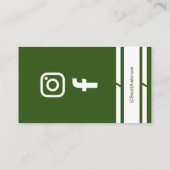 Modern Home Logo Social Media QR Code Green 名刺 (裏面)