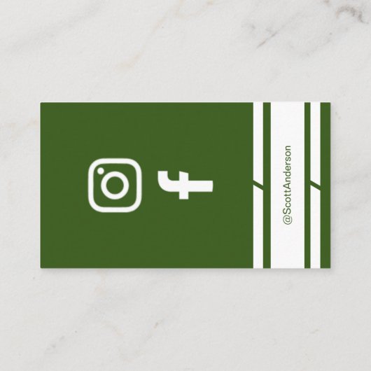 Modern Home Logo Social Media QR Code Green 名刺 (裏面)