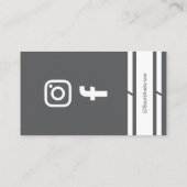 Modern Home Logo Social Media QR Code Grey 名刺 (裏面)