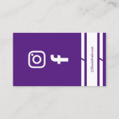 Modern Home Logo Social Media QR Code Purple 名刺 (裏面)
