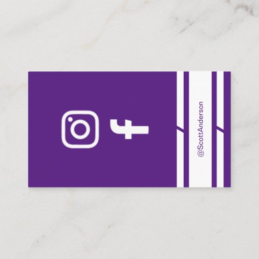 Modern Home Logo Social Media QR Code Purple 名刺 (裏面)
